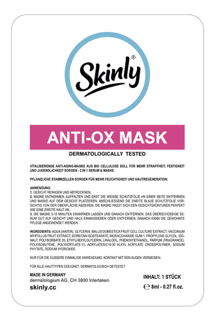 Skinly® Anti-Ox Mask anti-aging maske dermatologisch getestet
